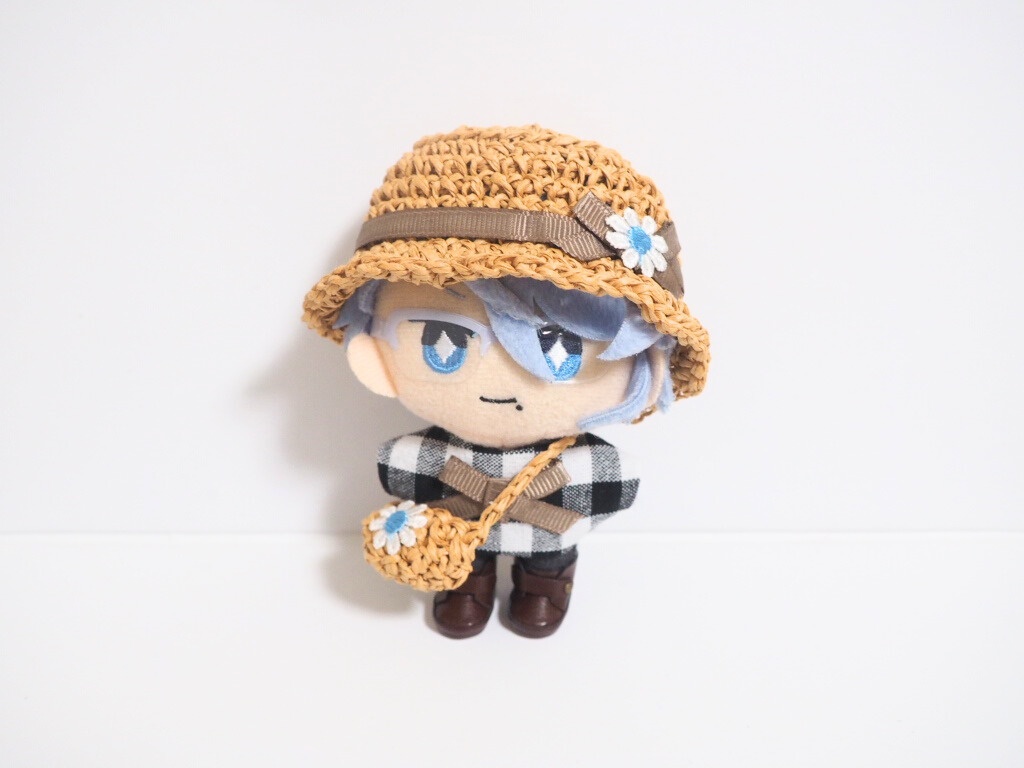 10cmぬい服 夏のギンガムお出かけセット(ハット&ブラウス&バッグ)