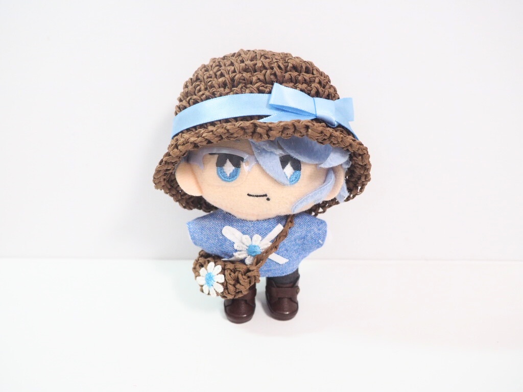 10cmぬい服 夏のマリンブルーお出かけセット(ハット&ブラウス&バッグ)