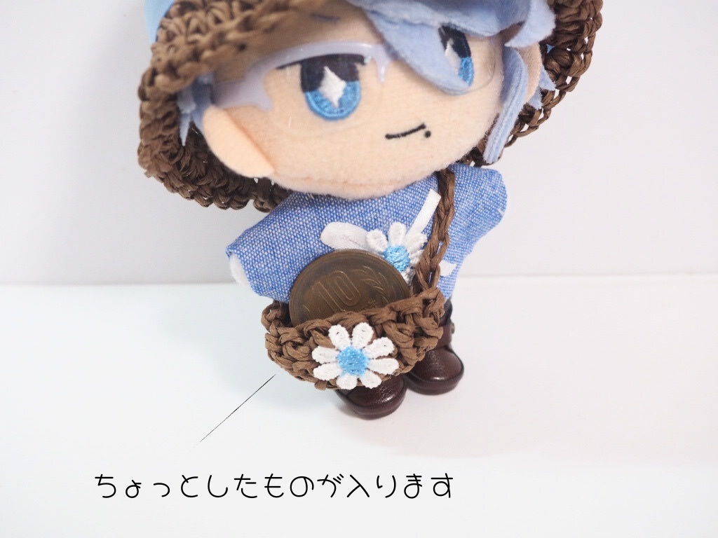 10cmぬい服 夏のマリンブルーお出かけセット(ハット&ブラウス&バッグ)