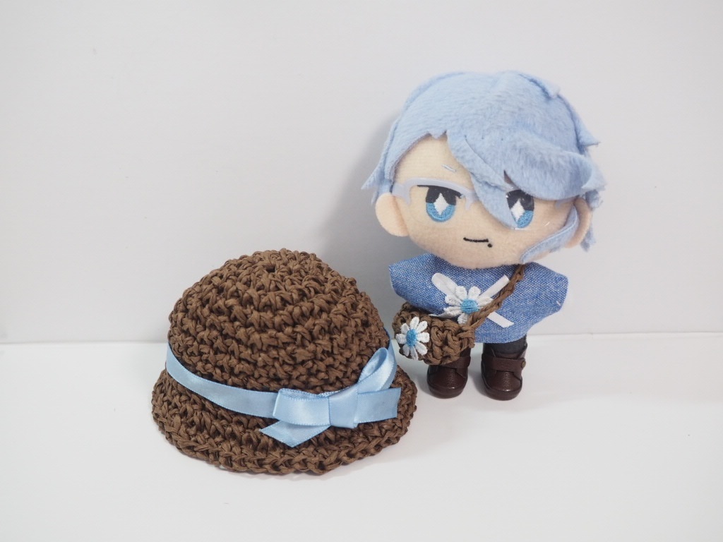 10cmぬい服 夏のマリンブルーお出かけセット(ハット&ブラウス&バッグ)