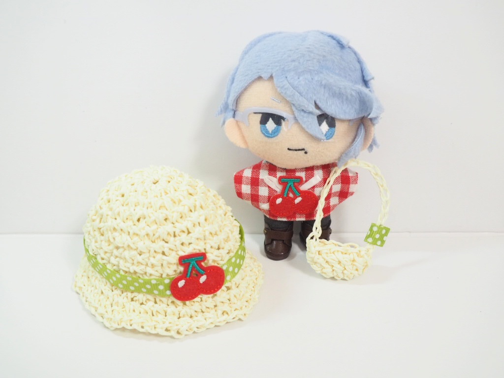 10cmぬい服 メロンクリームソーダお出かけセット(ハット&ブラウス&バッグ)
