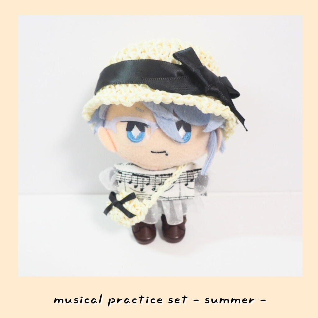 10cmぬい服 音楽のおけいこセット~夏~(ハット&ブラウス&バッグ)