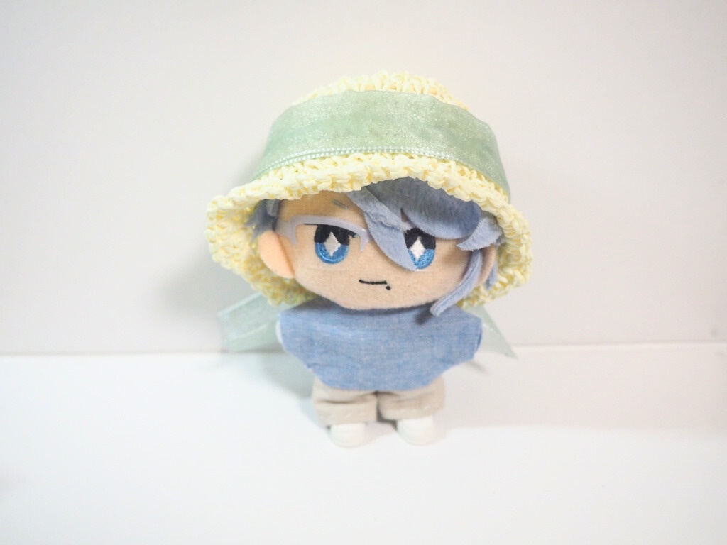 10cmぬい服 オーガンジーリボン麦わら帽子(ホワイト)