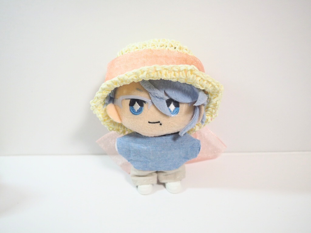 10cmぬい服 オーガンジーリボン麦わら帽子(ホワイト)