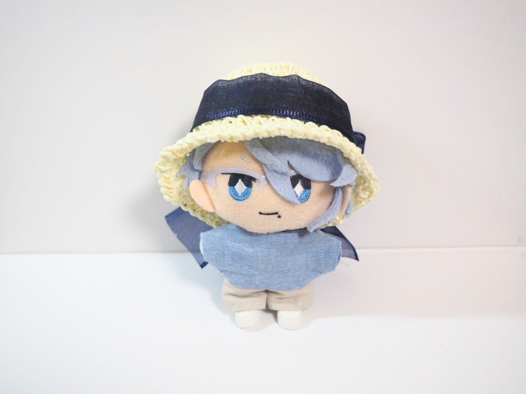 10cmぬい服 オーガンジーリボン麦わら帽子(ホワイト)