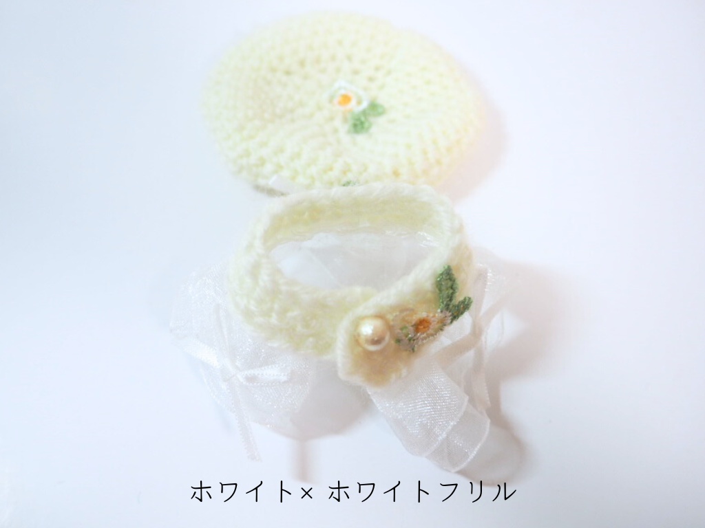 10cmぬい服 フラワーレースケープ&ベレー帽セット(新バージョン)