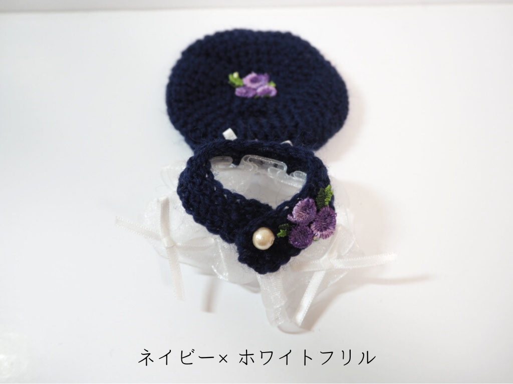 10cmぬい服 フラワーレースケープ&ベレー帽セット(新バージョン)