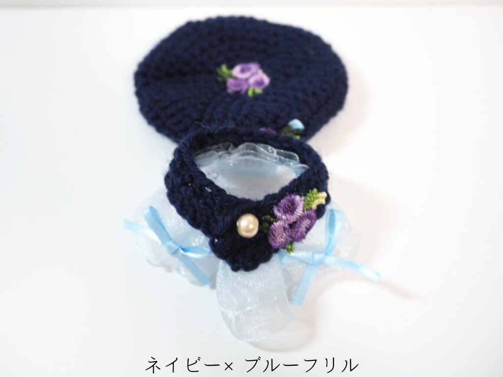 10cmぬい服 フラワーレースケープ&ベレー帽セット(新バージョン)
