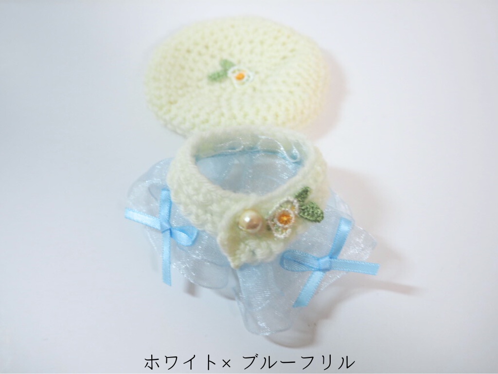 10cmぬい服 フラワーレースケープ&ベレー帽セット(新バージョン)