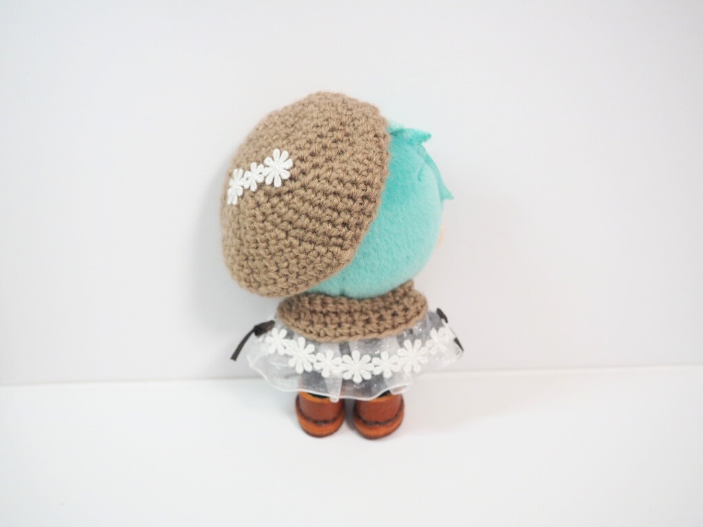 10cmぬい服 レース付きケープ&ベレー帽セット(新バージョン)