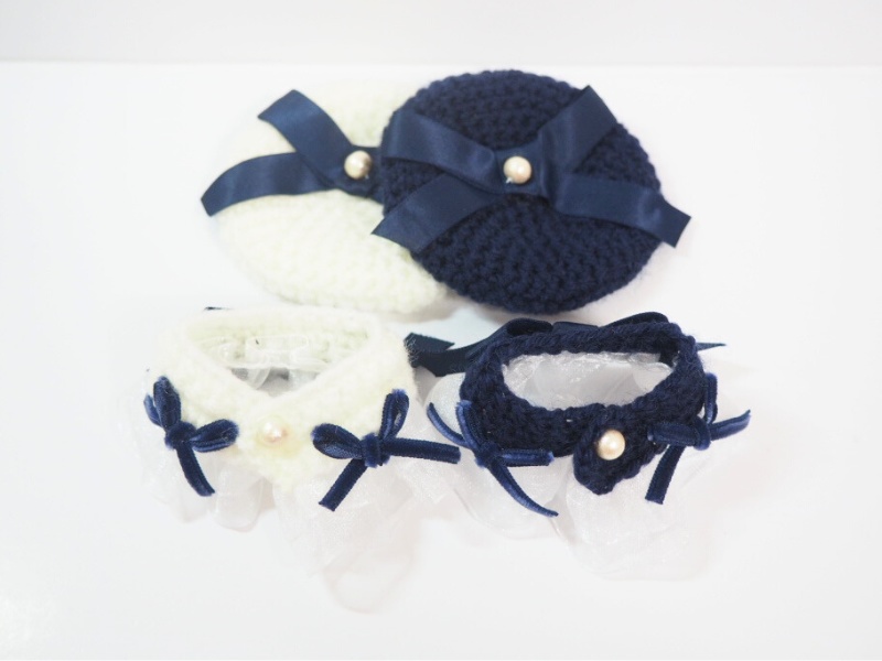 10cmぬい服 バックリボンケープ&ベレー帽セット