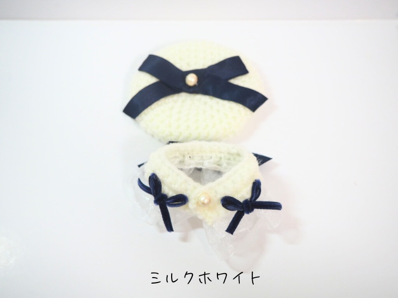 10cmぬい服 バックリボンケープ&ベレー帽セット