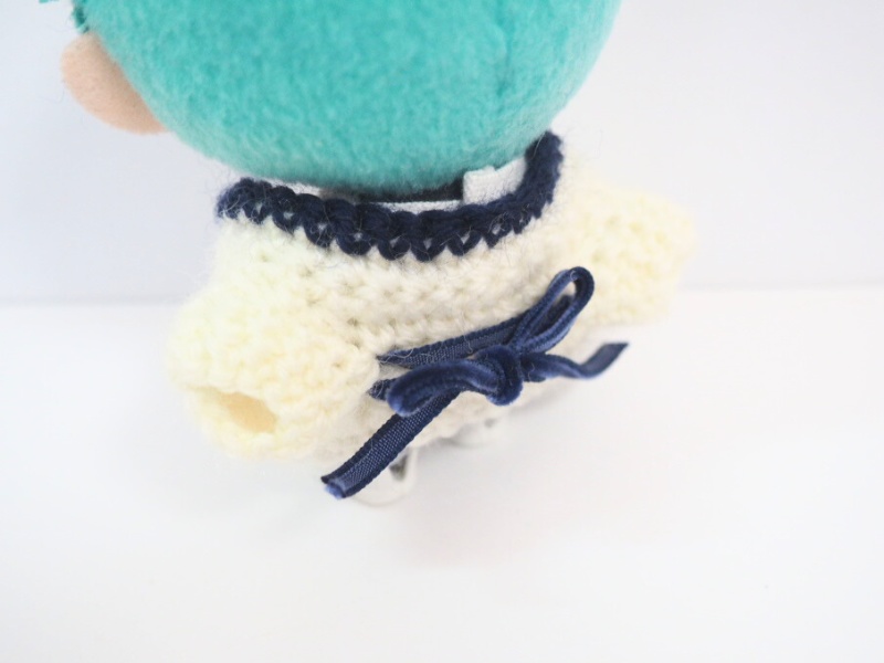 10cmぬい服 バックリボンニットカーディガン(ネイビー&ホワイト)