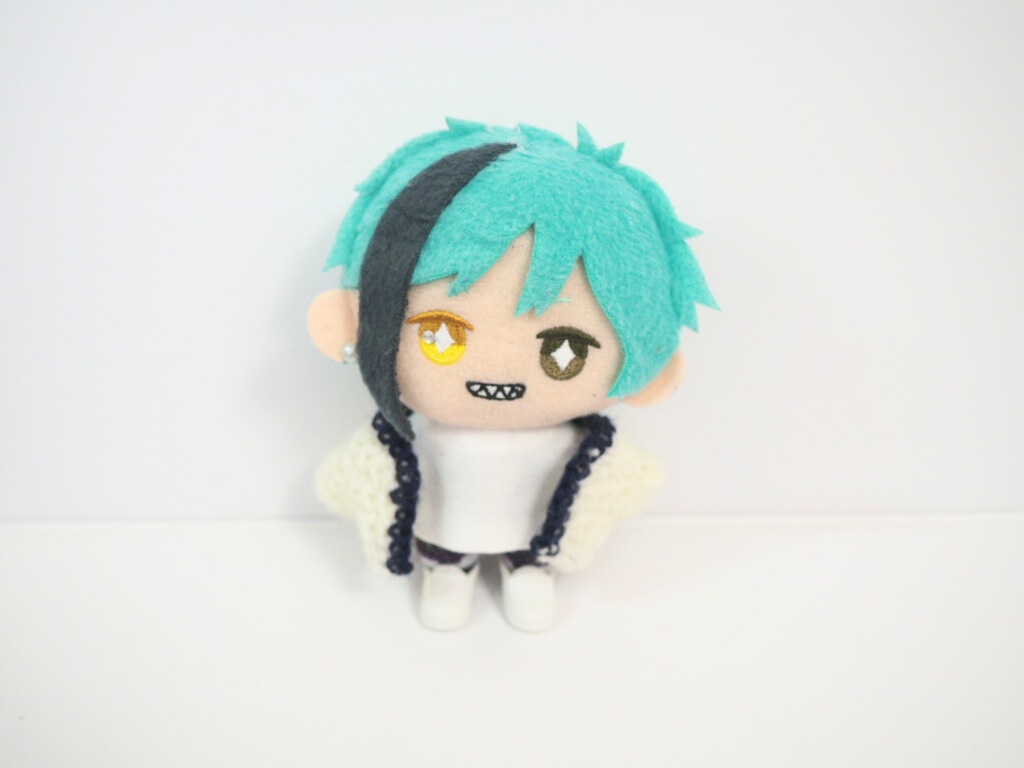 10cmぬい服 バックリボンニットカーディガン(ネイビー&ホワイト)