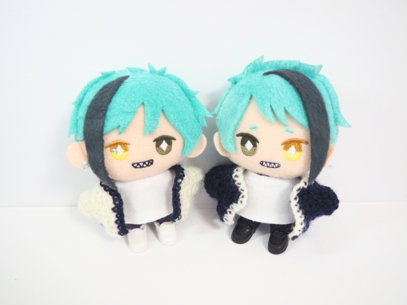 10cmぬい服 バックリボンニットカーディガン(ネイビー&ホワイト)