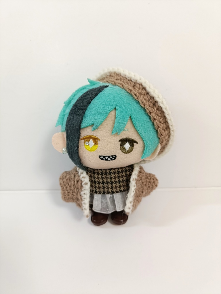 10cmぬい服 バイカラーニットベレー&カーデセット