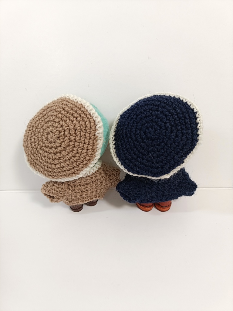 10cmぬい服 バイカラーニットベレー&カーデセット