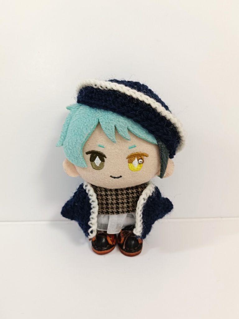 10cmぬい服 バイカラーニットベレー&カーデセット