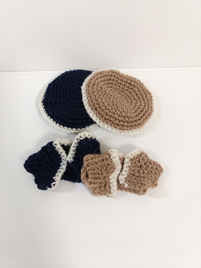 10cmぬい服 バイカラーニットベレー&カーデセット