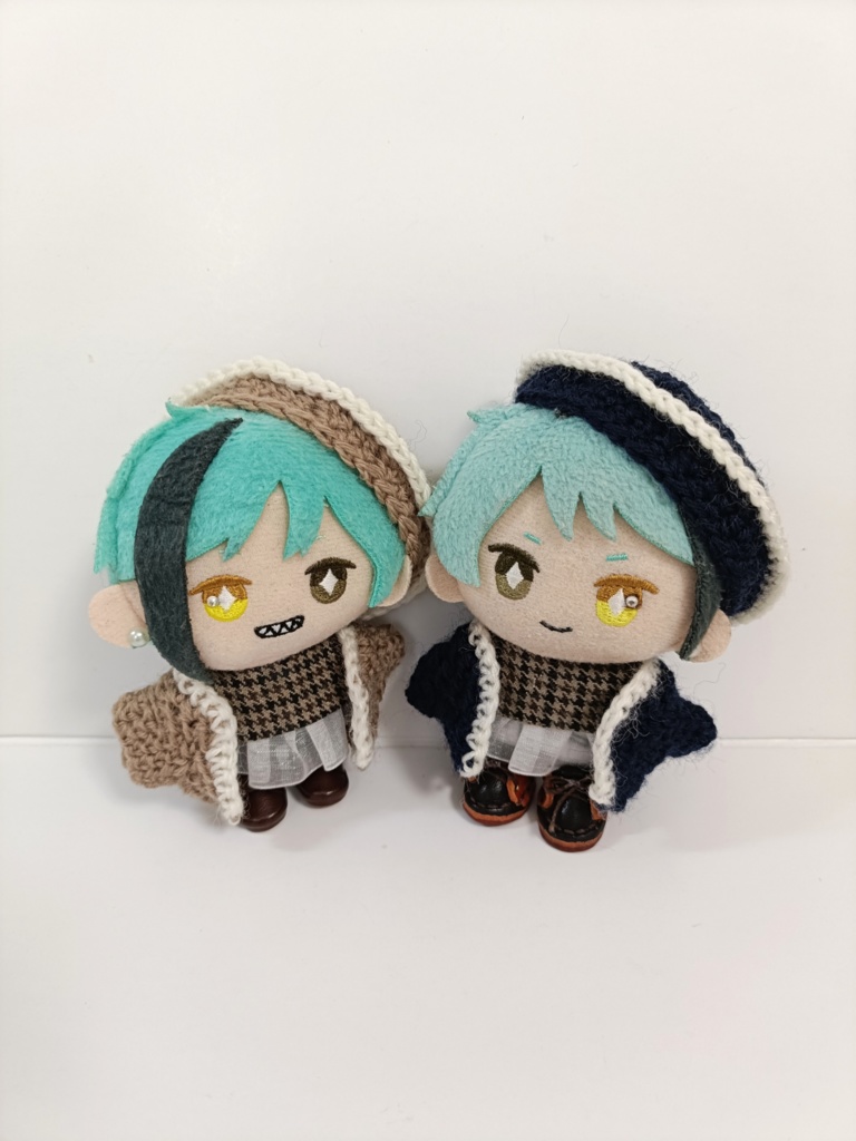 10cmぬい服 バイカラーニットベレー&カーデセット