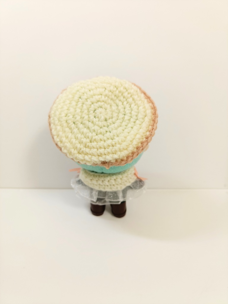 10cmぬい服 バイカラーケープ&ベレーセット(ダスティピンク)