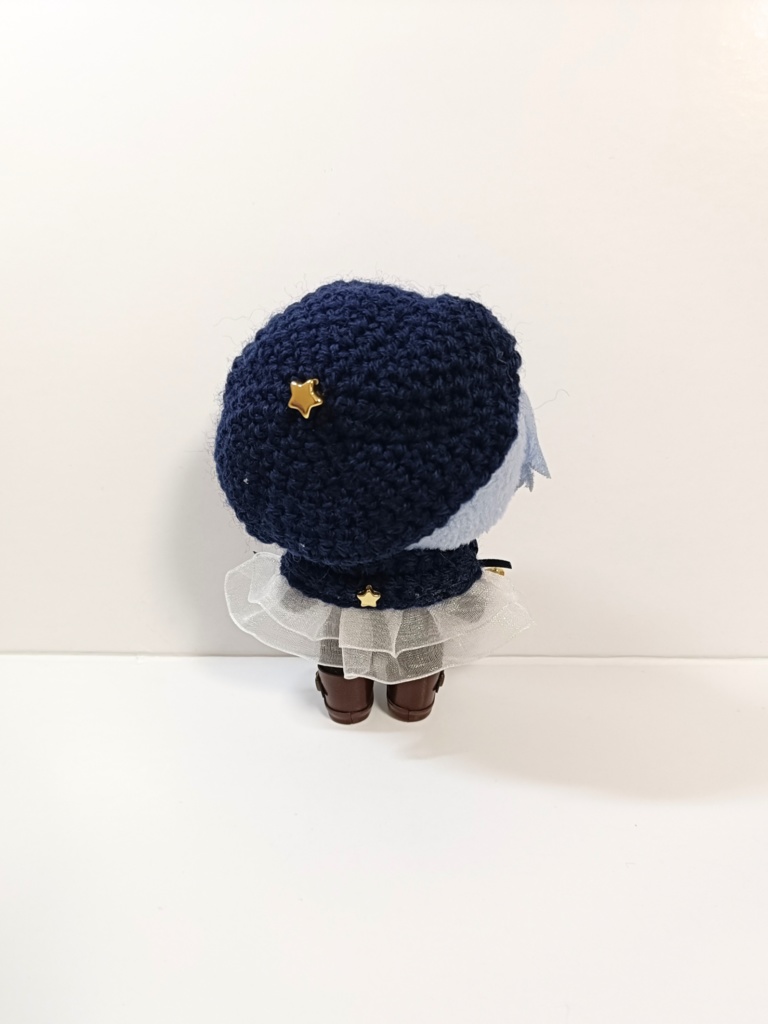 10cmぬい服 エトワールケープ&ベレーセット(ノワール白/黒フリル)