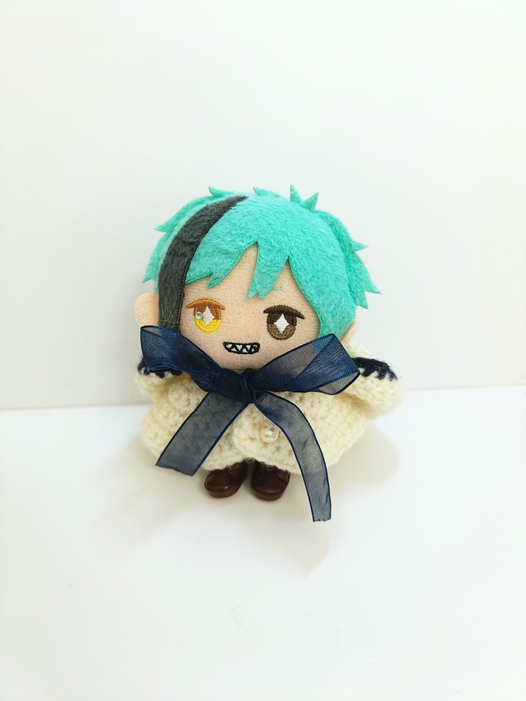 10cmぬい服 オーガンジーリボンフードケープ ネイビー&ホワイト