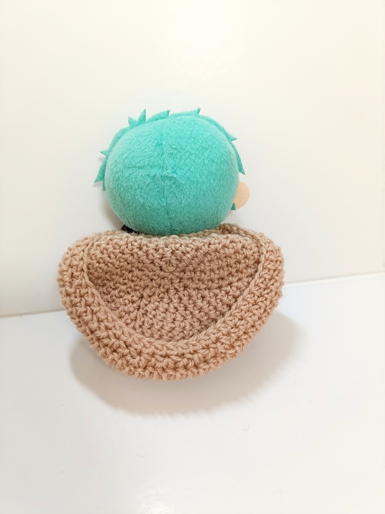 10cmぬい服 サテンリボンフードケープ ピンク&ブラウン