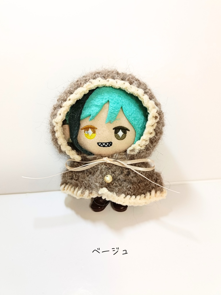 10cmぬい服 モヘアフードケープ