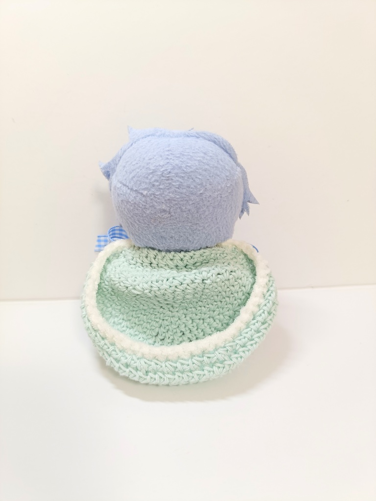 10cmぬい服 コットンフードケープ ピンク&みずいろ