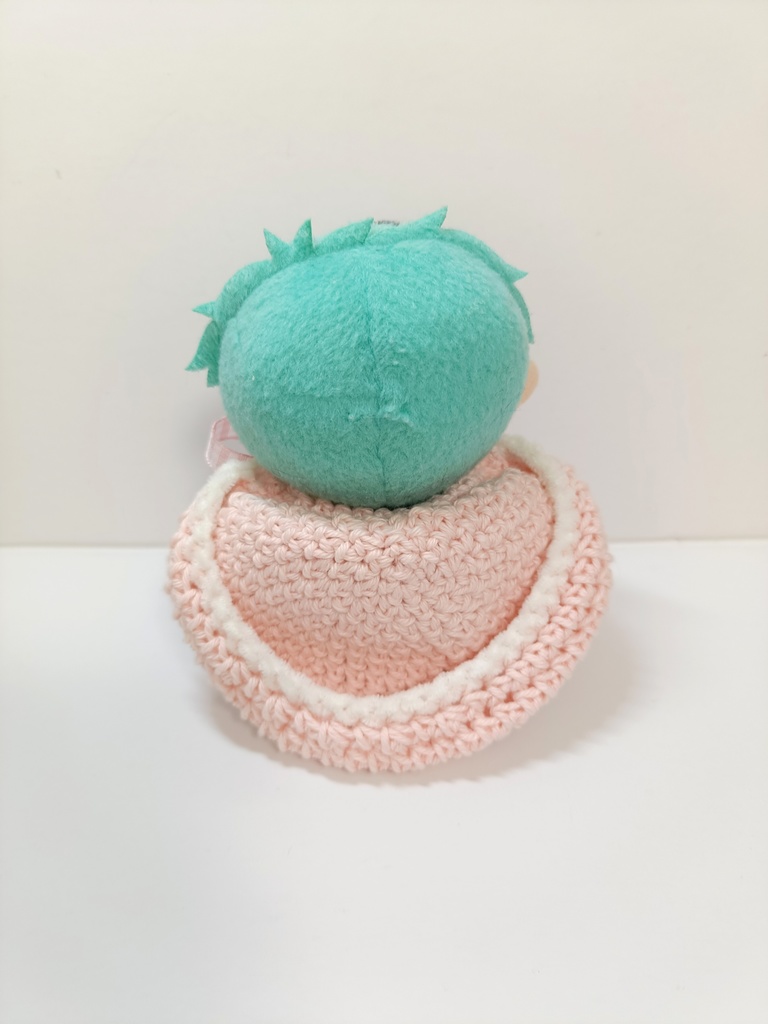 10cmぬい服 コットンフードケープ ピンク&みずいろ