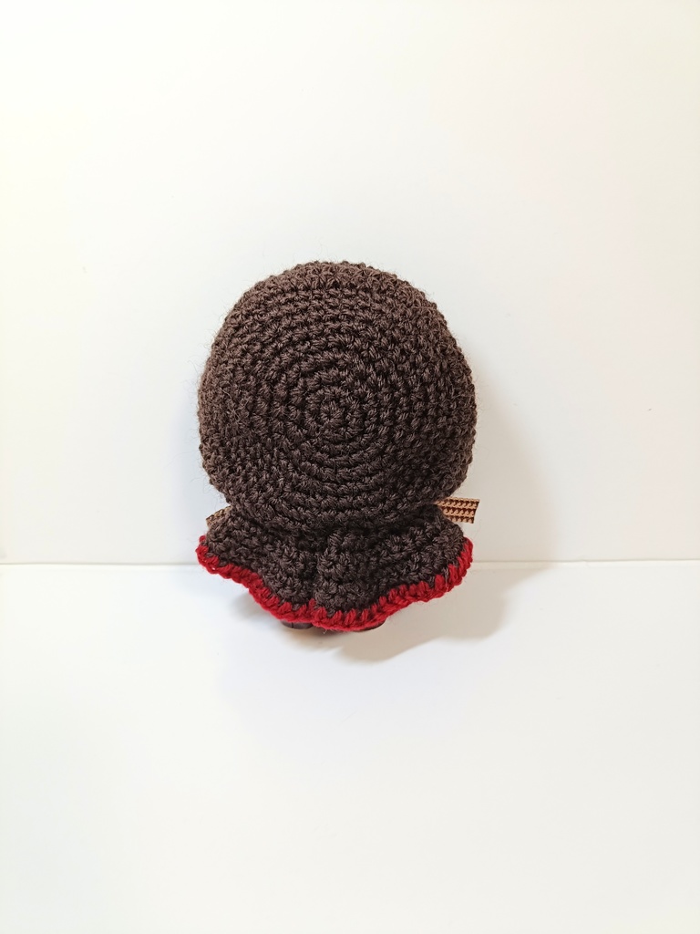 10cmぬい服 千鳥チェックリボンフードケープ