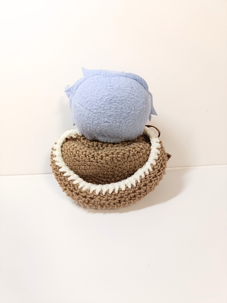 10cmぬい服 千鳥チェックリボンフードケープ