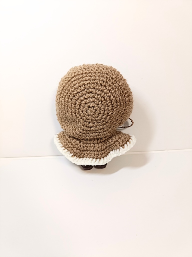 10cmぬい服 千鳥チェックリボンフードケープ