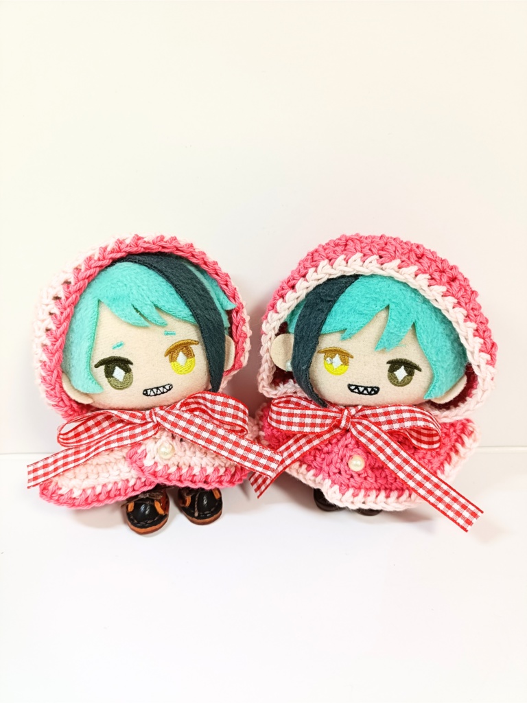 10cmぬい服 いちごミルクフードケープ コットンver.