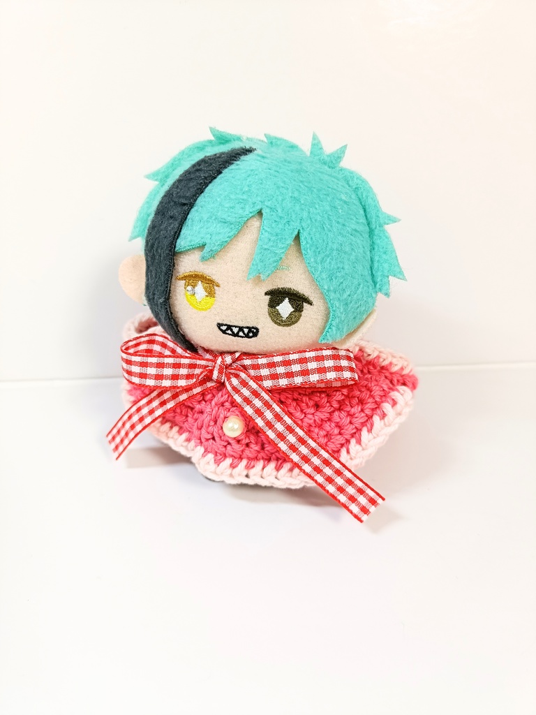 10cmぬい服 いちごミルクフードケープ コットンver.