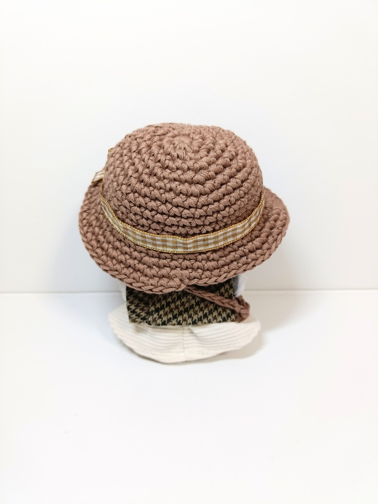 ぬい服10cm コットンモカハット&バッグセット