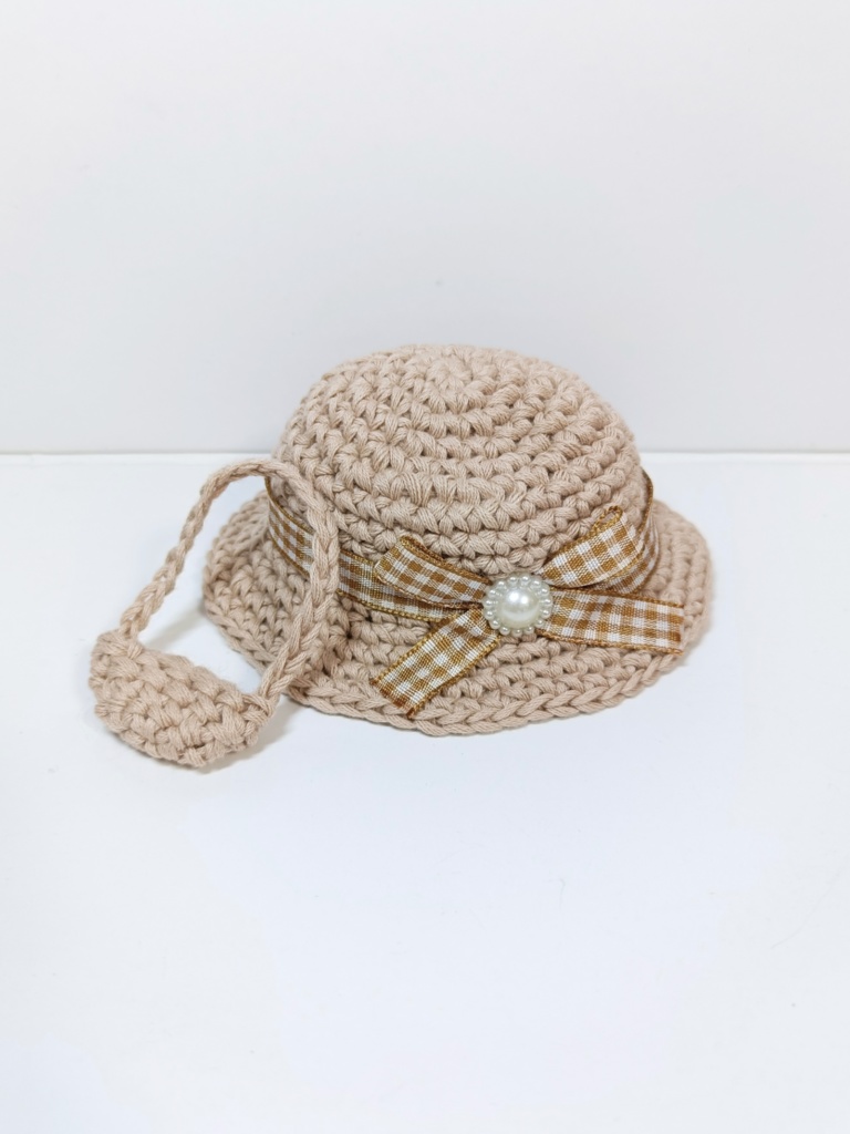 ぬい服10cm コットンモカハット&バッグセット