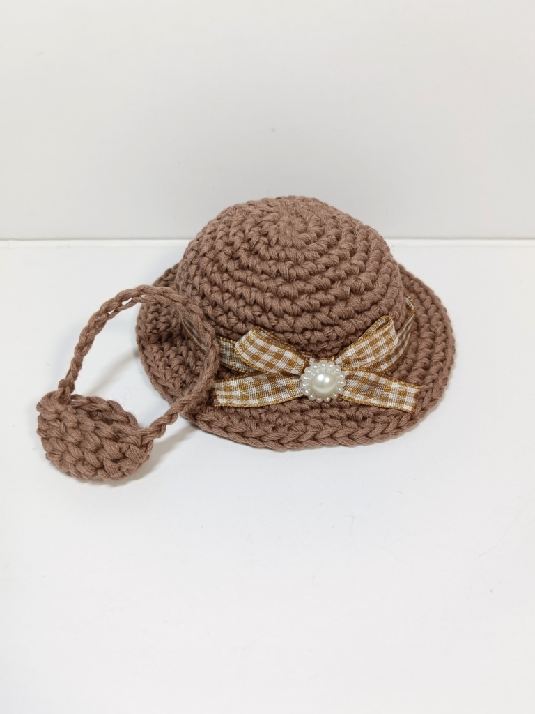 ぬい服10cm コットンモカハット&バッグセット