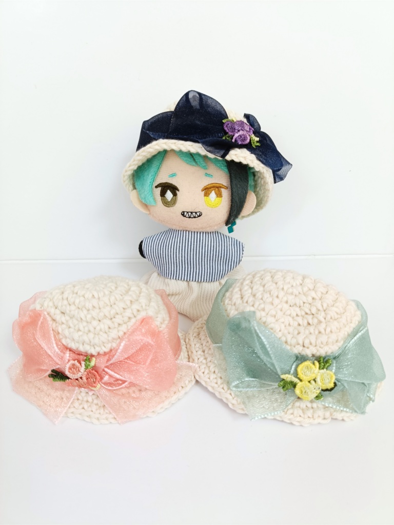 ぬい服10cm オーガンジーフラワーハット