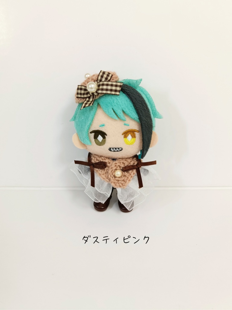 10cmぬい服 チェックリボンケープ&チビベレーセット