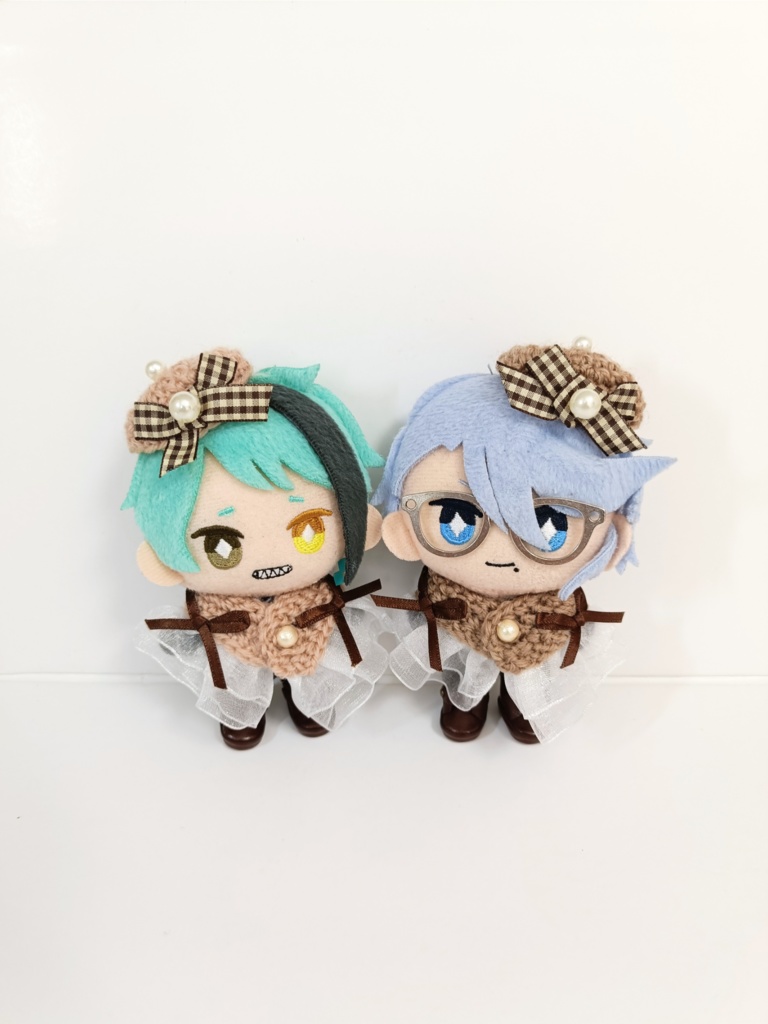 10cmぬい服 チェックリボンケープ&チビベレーセット