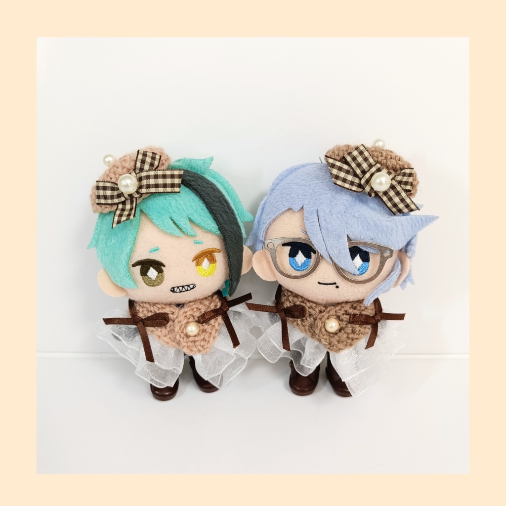 10cmぬい服 チェックリボンケープ&チビベレーセット