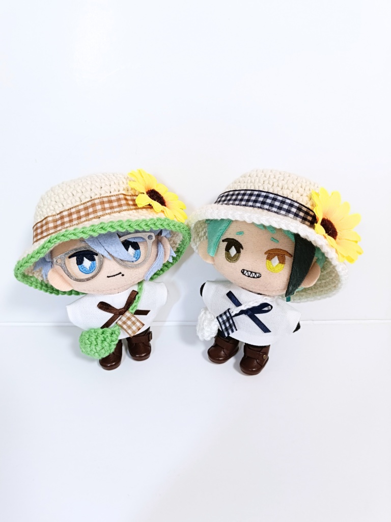 ぬい服10cm コットンひまわりセット~casual~(ハット&トップス&バッグ)