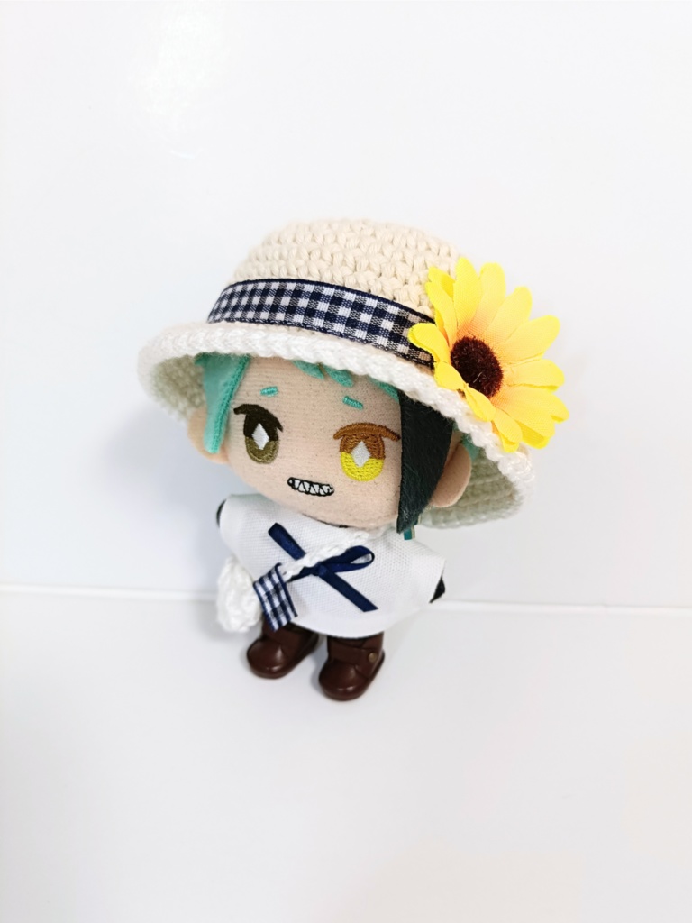 ぬい服10cm コットンひまわりセット~casual~(ハット&トップス&バッグ)