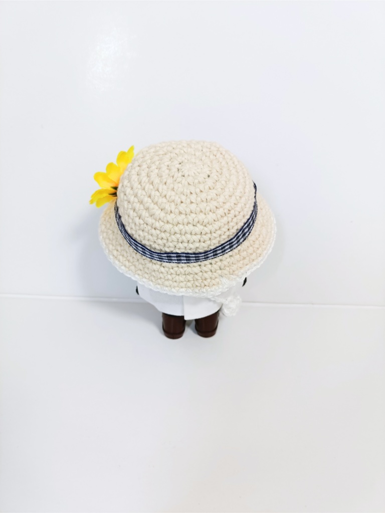 ぬい服10cm コットンひまわりセット~casual~(ハット&トップス&バッグ)
