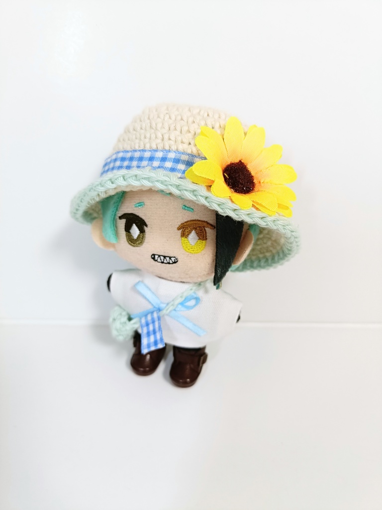 ぬい服10cm コットンひまわりセット~cute~(ハット&トップス&バッグ)