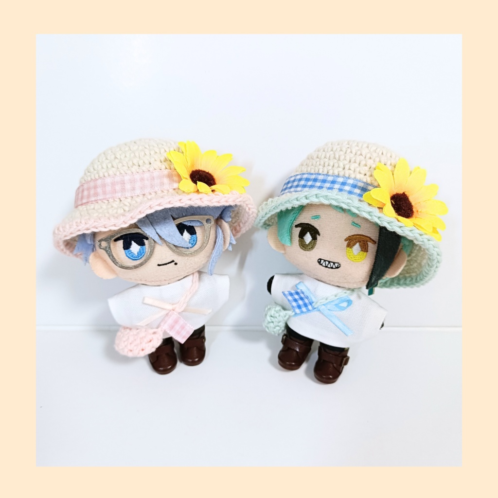 ぬい服10cm コットンひまわりセット～cute～（ハット＆トップス＆バッグ）