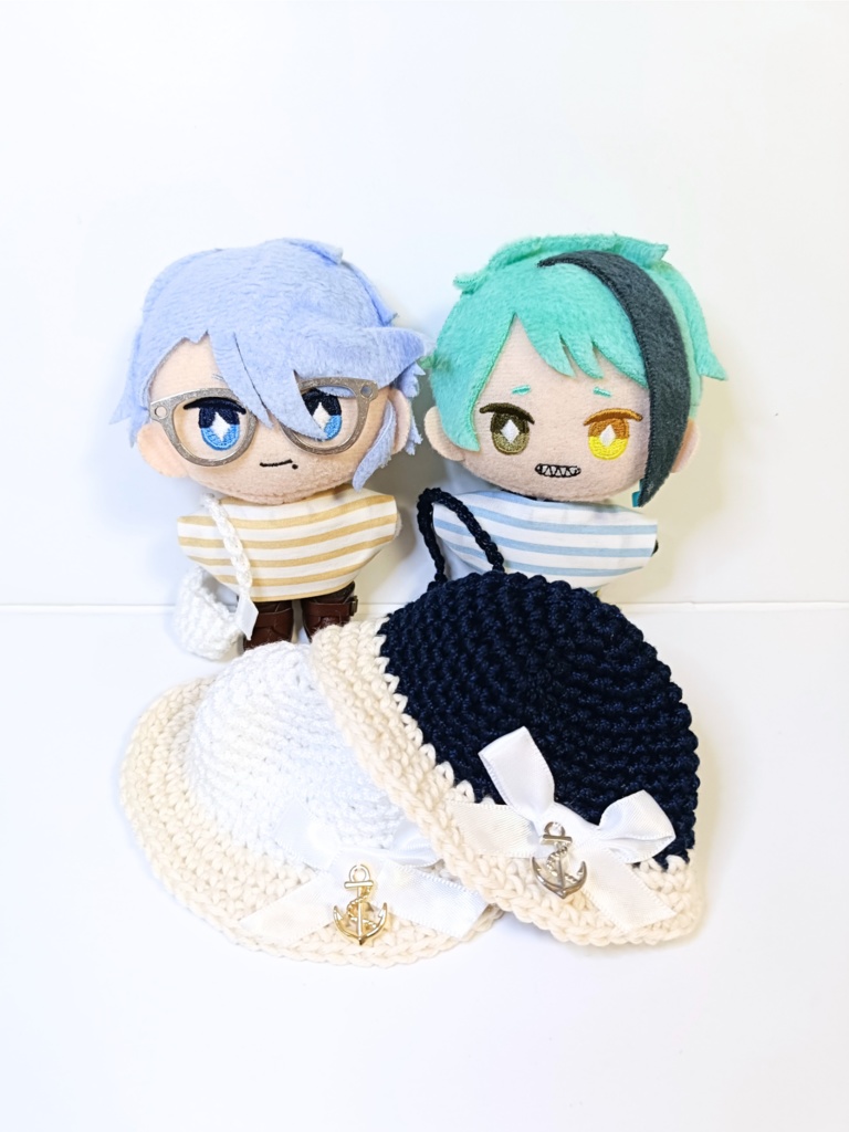 ぬい服10cm コットンマリンセット(ハット&トップス&バッグ)