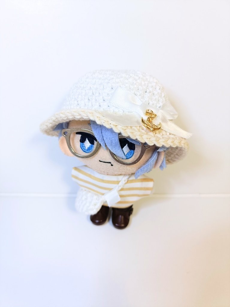 ぬい服10cm コットンマリンセット(ハット&トップス&バッグ)